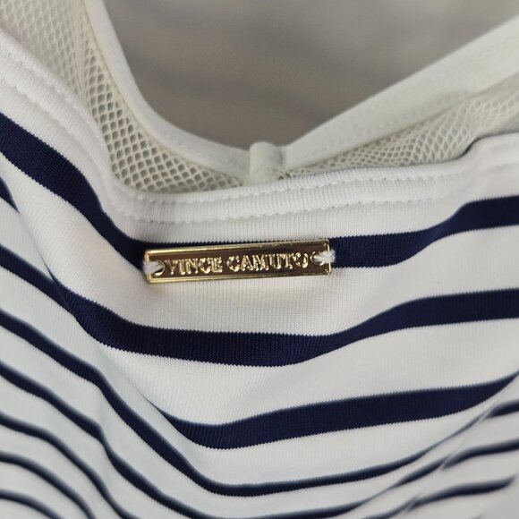 Vince Camuto Striped Mesh One Piece‎ Swimsuit Resort Ready Size 12 - Picture 3 of 8